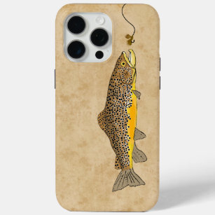 Brown Trout Fly Fishing Clear Case For iPhone 11 13 14 Pro 15 Pro Max 12