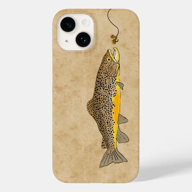 Fly Fishing Brown Trout Case-Mate iPhone Case (Back)