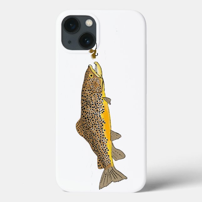 Fly Fishing Brown Trout Case-Mate iPhone Case (Back)