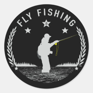 Fly Fishing Brown Trout Fly Fisherman Classic Round Sticker
