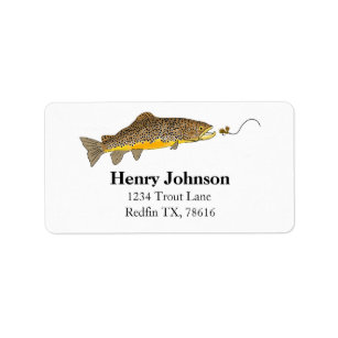 Fly Fishing Brown Trout Label