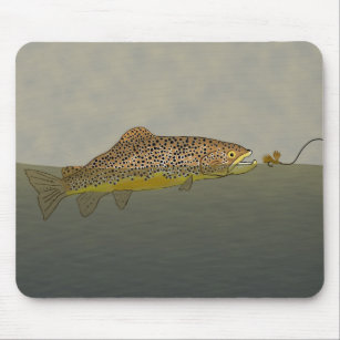 Fly Fishing Brown Trout Mouse Pad