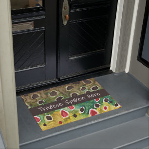 Fly Fishing Brown Trout Skin Welcome Doormat