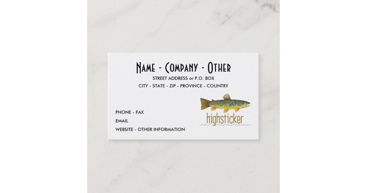 Fly Fishing Business Card Zazzle