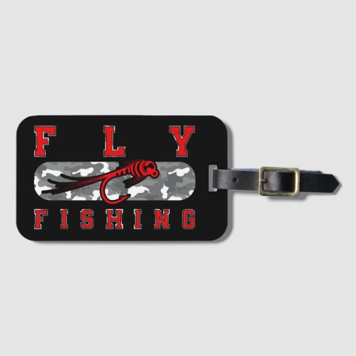 fly fishing camouflage fly tying luggage tag