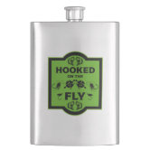 Vintage Rainbow Trout Fly Fishing Flask