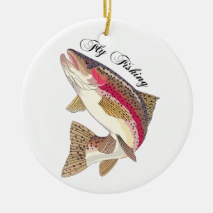 Fly Fishing Ceramic Ornament