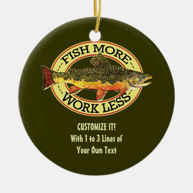 Fly Fishing Ceramic Ornament (Front)