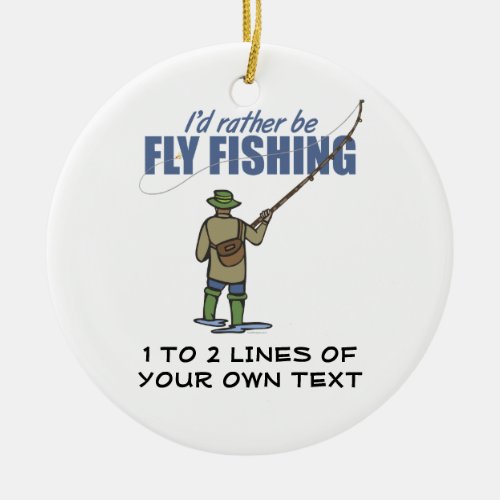 Fly Fishing Ceramic Ornament
