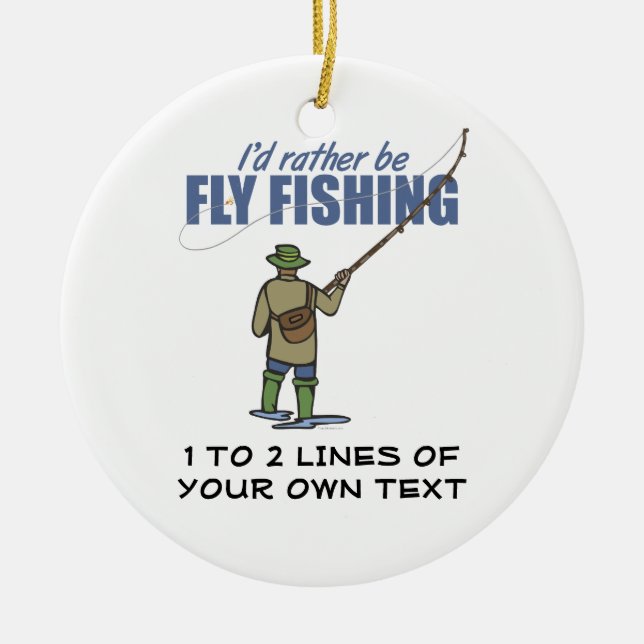 Fly Fishing Ceramic Ornament (Front)