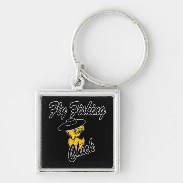 Fly Fishing Chick #4 Keychain (Front)