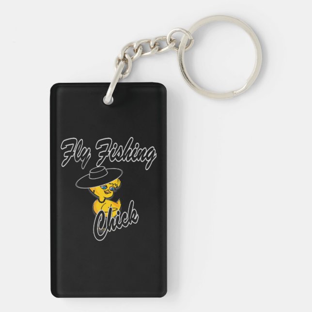 Fly Fishing Chick #4 Keychain (Back)
