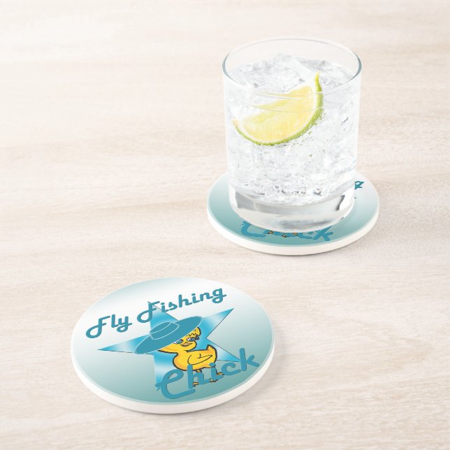 Fly Fishing Chick #7 Coaster (Side)