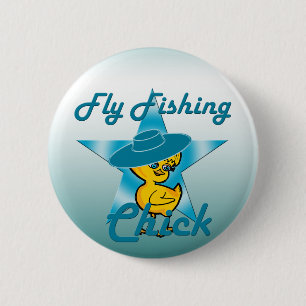 Fly Fishing Chick #7 Pinback Button