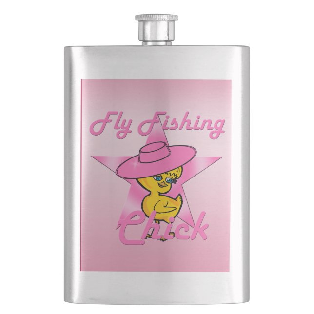 Fly Fishing Chick #8 Hip Flask (Front)