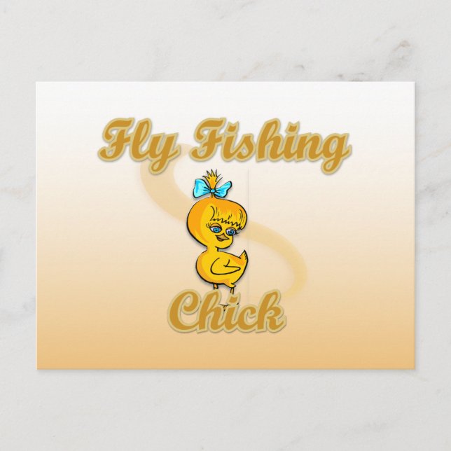 Fly Fishing Chick Postcard (Front)