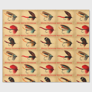 Fly Fishing Christmas Wrapping Paper. Fishermen Paper