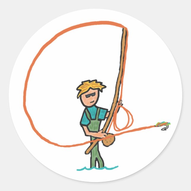 Fly Fishing Classic Round Sticker (Front)