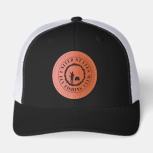 Fly Fishing Club trip Fisherman camping Leather Patch Hat