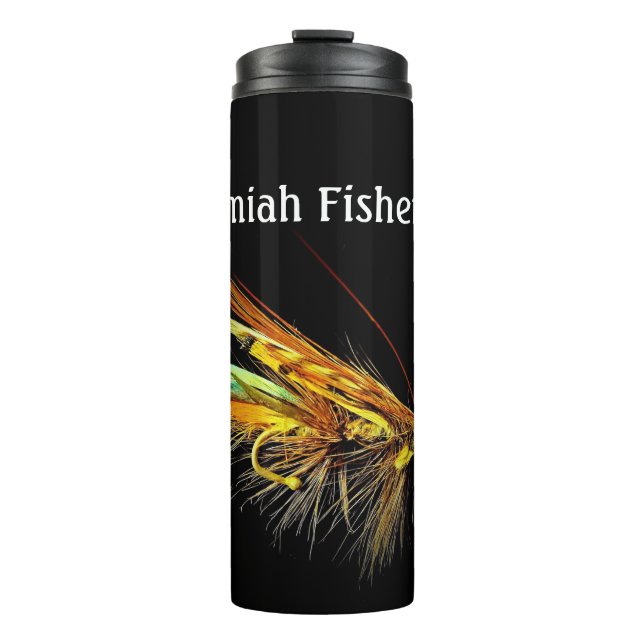 Fly Fishing colorful Fishing Fly Personalize Thermal Tumbler (Front)