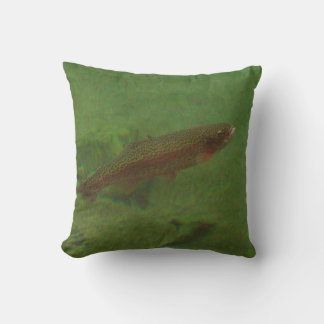 Fly Fishing Colorful Rainbow trout blues Throw Pillow