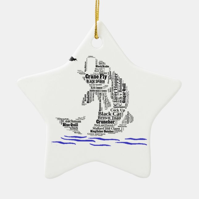 Fly Fishing Custom Gifts & Novelties Ceramic Ornament (Front)
