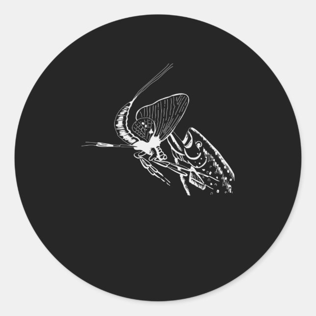Fly Fishing Drawing Fish Angler Fisher Gifts Classic Round Sticker (Front)