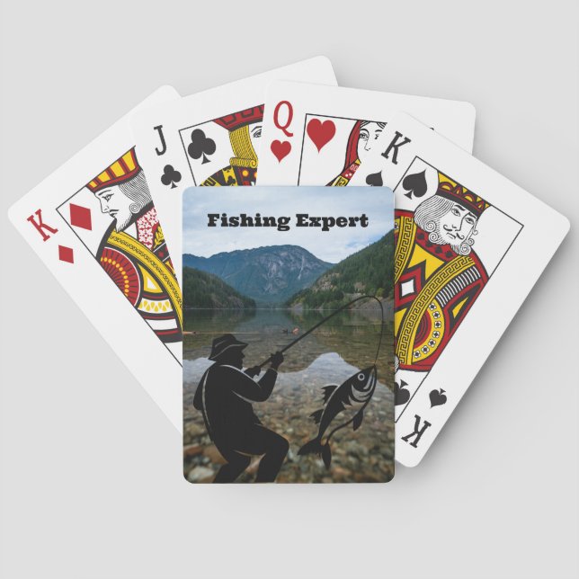 Fly Fishing Expert Customizable Sports Fisherman Poker Cards (Back)