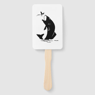 Fly Fishing Fish Jump Larvea Hook Fisherman Gift Hand Fan