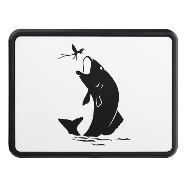 Fly Fishing Fish Jump Larvea Hook Fisherman Gift Hitch Cover (Front)