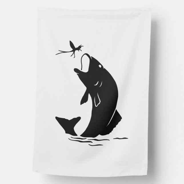 Fly Fishing Fish Jump Larvea Hook Fisherman Gift House Flag (Front)