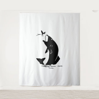 Fly Fishing Fish Jump Larvea Hook Fisherman Gift Tapestry