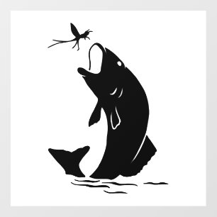 Fly Fishing Fish Jump Larvea Hook Fisherman Gift Wall Decal