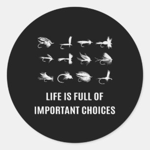 Fly Fishing Fisherman Angler Gift Classic Round Sticker