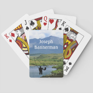 Fly Fishing - Fisherman in stream Personalize Poker Cards