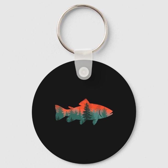 Fly Fishing Fisherman Nature  Keychain (Front)