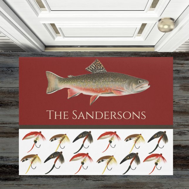  Fly Fishing Flies  Rustic Salmon Planner Doormat (Creator Uploaded)