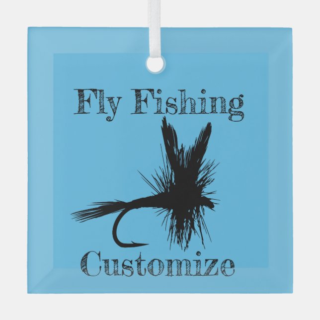 Fly Fishing Fly Thunder_Cove Glass Ornament (Front)