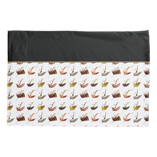 Fly fishing Flyfishing Fish Lures Black Green Pillow Case (Back)
