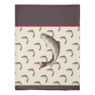 Fly fishing Flyfishing rainbow Trout Fish Duvet Cover