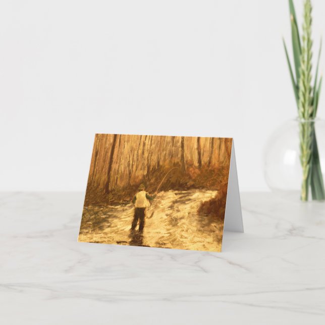 Fly Fishing Folded Greeting Card (Front)