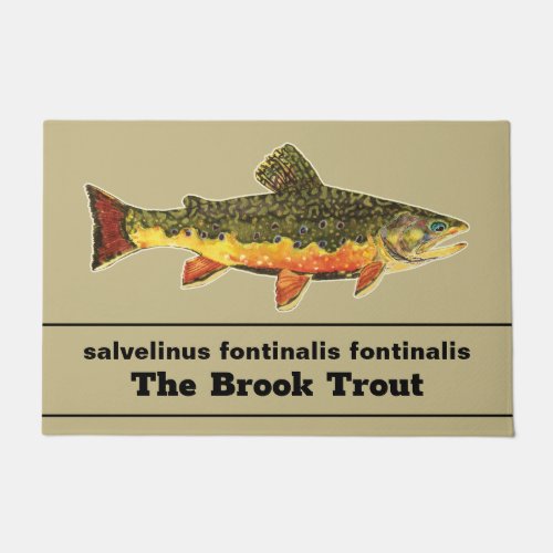Fly Fishing for a Brookie _ Brook Trout Fisherman Doormat