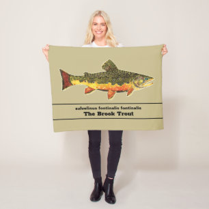 Fly Fishing for a Brookie - Brook Trout Fisherman Fleece Blanket