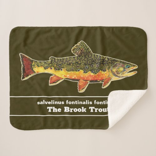 Fly Fishing for a Brookie _ Brook Trout Fisherman Sherpa Blanket