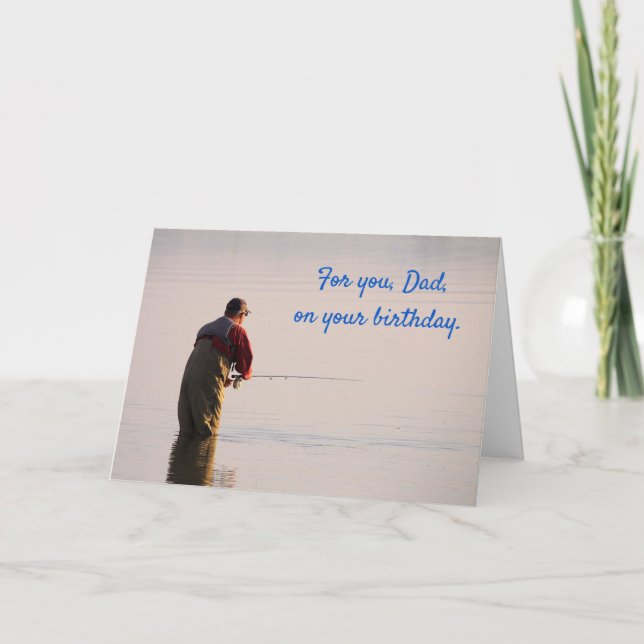 Fly Fishing "For Dad" Birthday Card (Front)