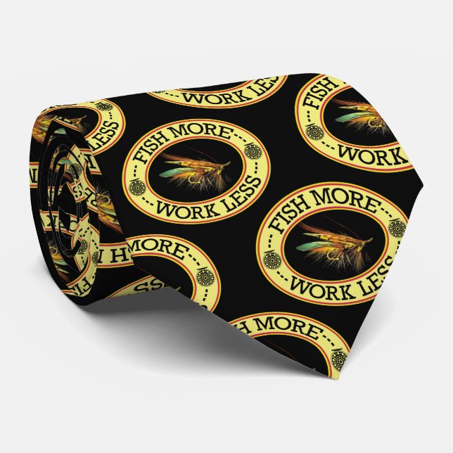 Fly Fishing for Salmon Neck Tie (Rolled)