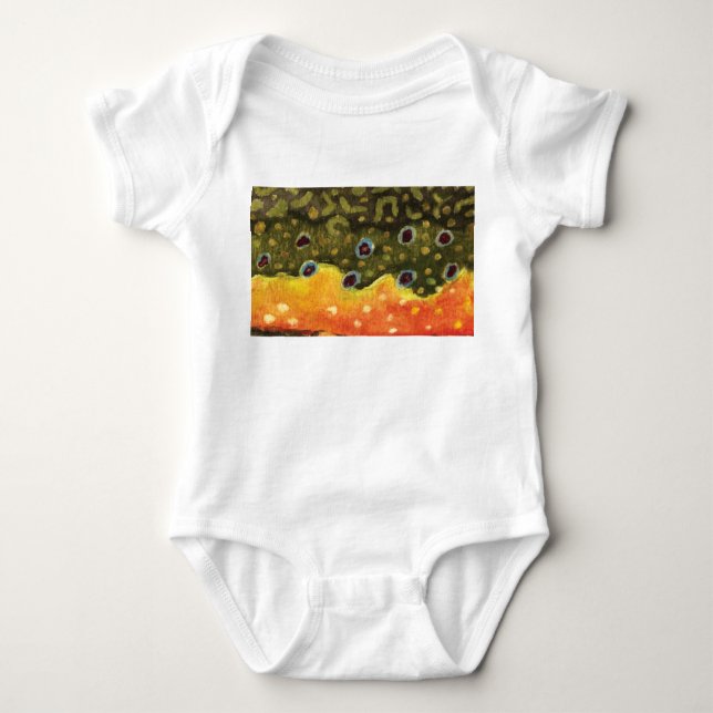 Fly Fishing for the Brook Trout Baby Bodysuit (Front)