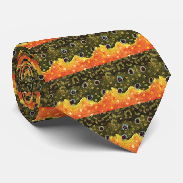 Fly Fishing for the Brook Trout Neck Tie (Rolled)