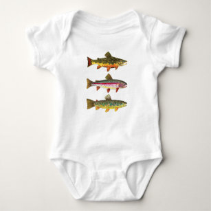 Inktastic Trout Fisherman Fly Fishing Boys or Girls Baby Bodysuit