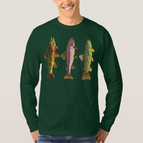 Fly Fishing for Trout _ Brook Rainbow Brown T_Shirt